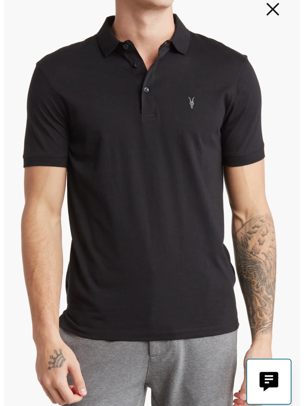 AllSaints Vidal Polo 100% Cotton Sz L